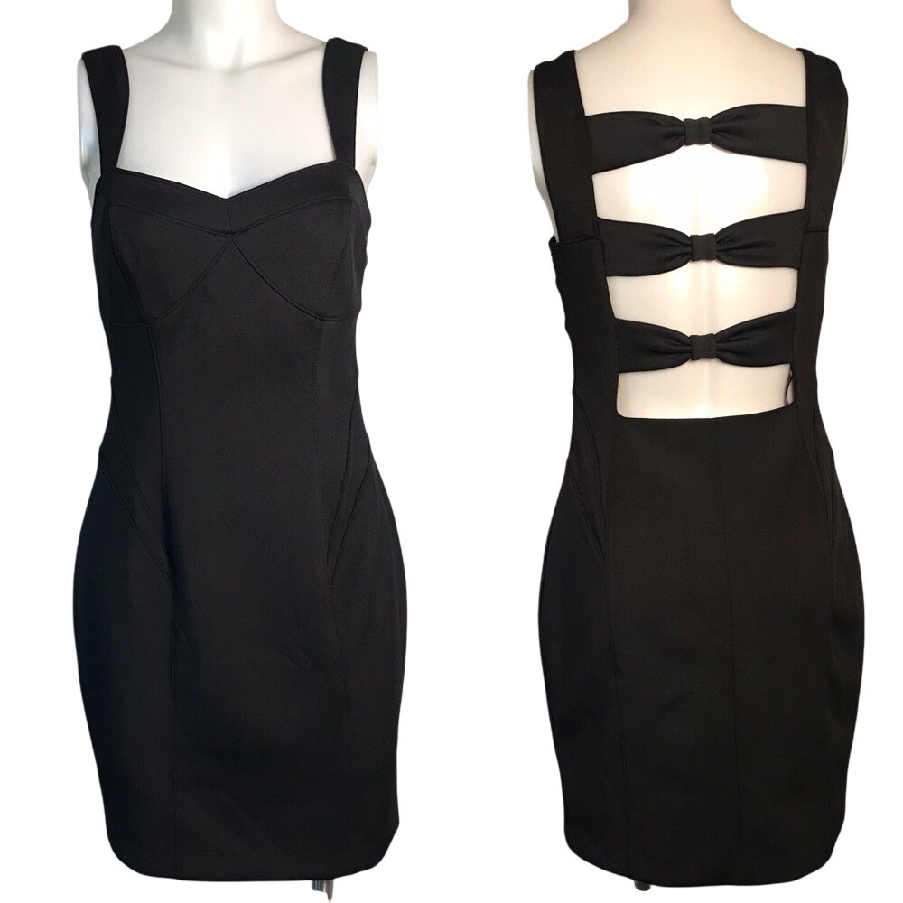 GUESS BLACK MINI DRESS WITH BACK BOW DETAIL